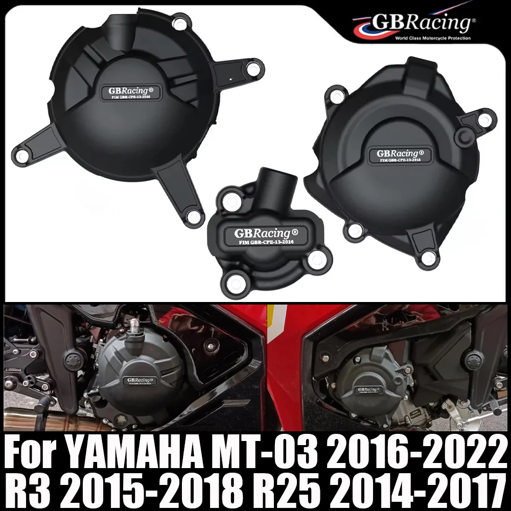 

GBRacing For YAMAHA R3 2015-2018 R25 2014-2017 MT-03 2016-2022 Motorcycle Engine Cover Clutch Cover Protection Accessories