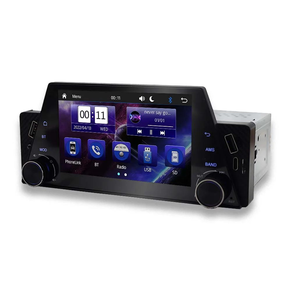 

High Quality 1Din Car Mp5 Player CarPlay Android Auto 5inch Car Radio With 2USB TYPE-C BT TF FM Remote Control Stereo