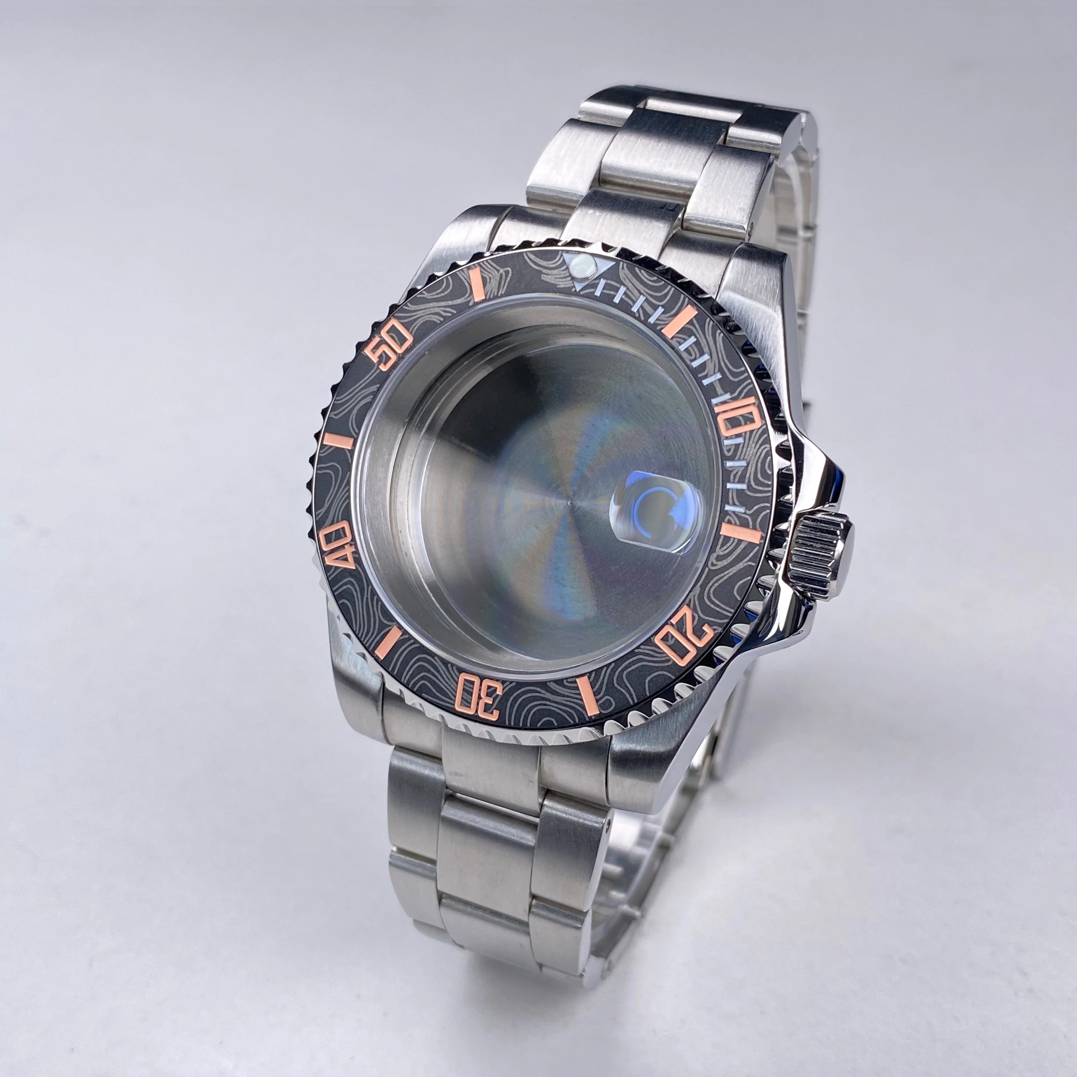 하이 퀄리티 NH35 스테인리스 스틸 시계 케이스, 사파이어 120 클릭 케이스, NH34/35/36 무브먼트 시계 케이스 액세서리, 40mm