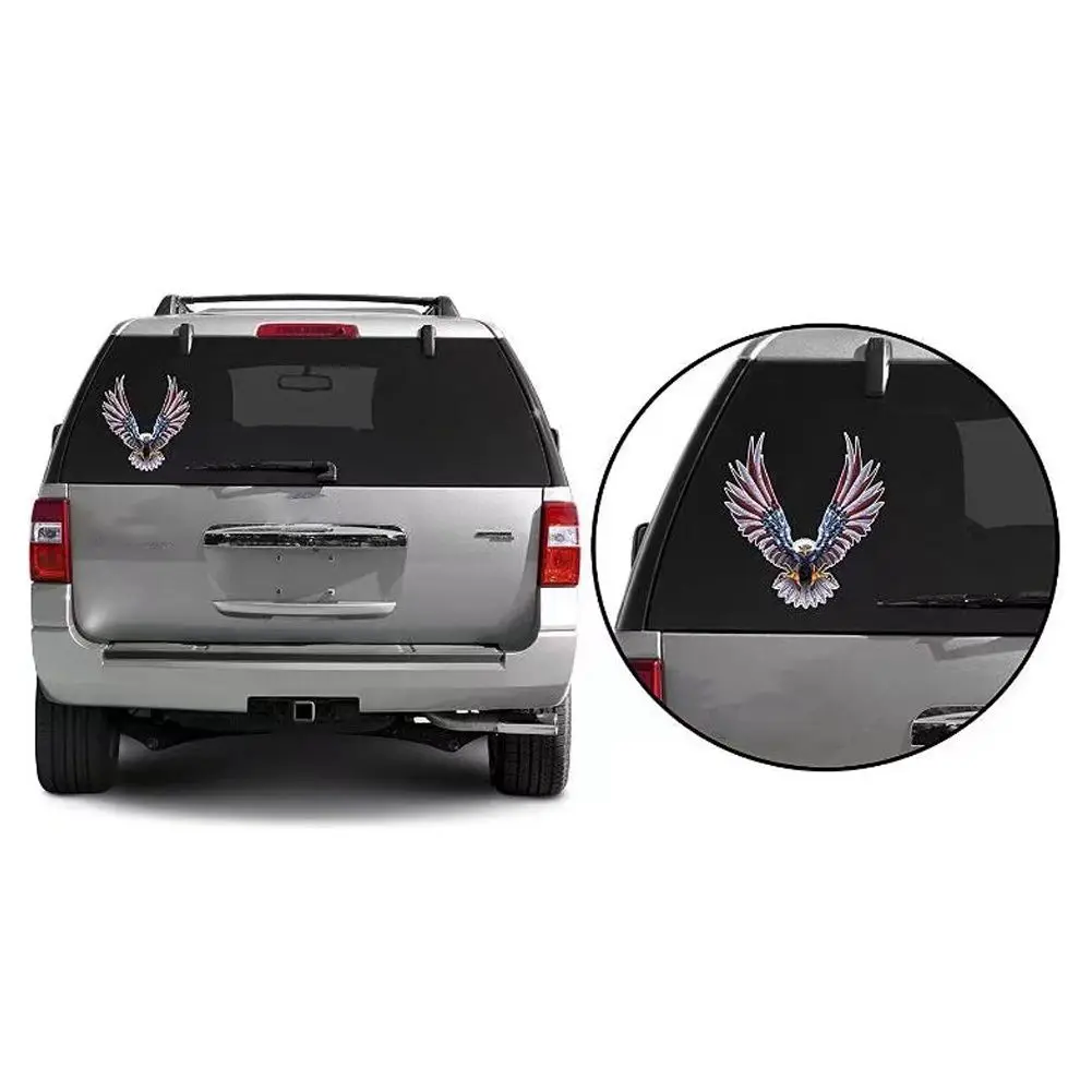 Car Decal Flying Hawk Auto Truck USA Eagle PET Flag Sticker Hood Decals