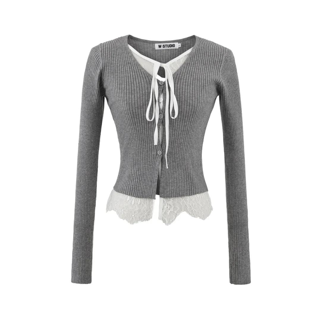 

Осенний короткий вязаный кардиган с высокой талией на шнуровке, сексуальный укороченный топ с длинными рукавами, женская модная верхняя одежда, пуловер, свитер