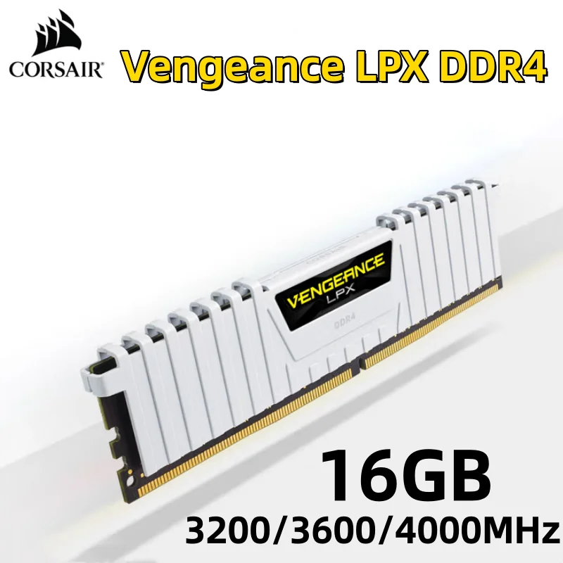 Corsair DDR4 SDRAM Vengeance LPX 16GB DDR4 DRAM 3200MHz 3600MHz 4000MHz يدعم XMP 2.0 288-Pin ذاكرة مكتبية بيضاء