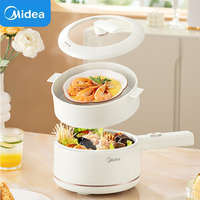 Midea Electric Cooker 1.6L Mini Electric Hot Pot with Steamer Electric Cooking Pot Non-Stick For Kitchen Home 220V