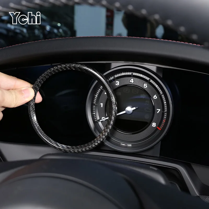 Real Carbon Fiber For Porsche 911 2019-2020 Meter Display Screen Cover Dashboard Ring Tachometer Frame Car Interior Accessories