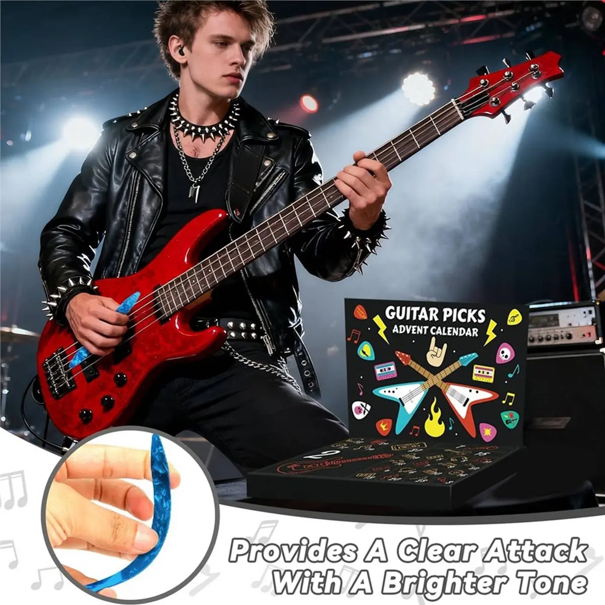 AD12 Guitar Picks Advent Calendar 24-Day Countdown with Picks & Accessories
