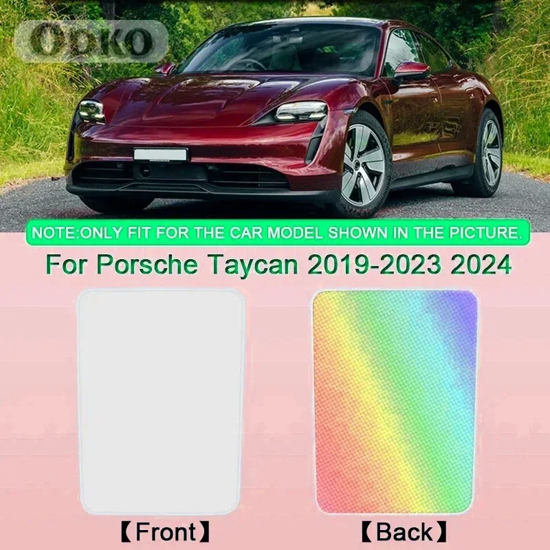 Car Clip-on Sunroof Skylight Blind Shading Cover Colorful Ice Crystal Auto Roof Sunshade For Porsche Taycan 2019-2022 2023 2024