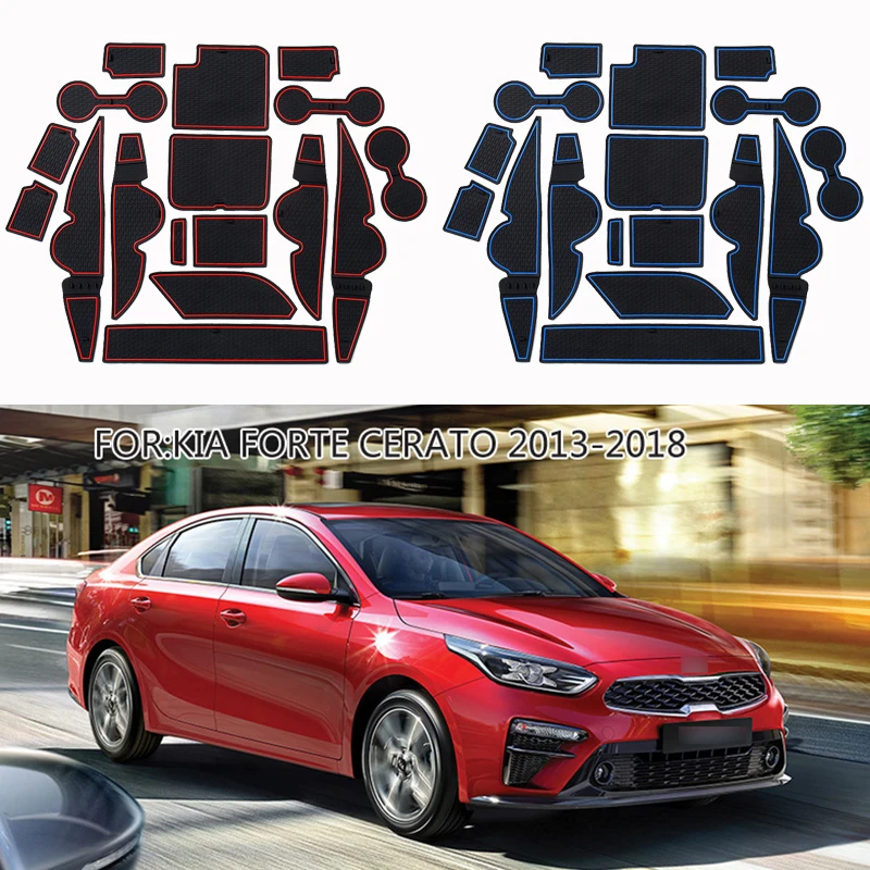 Car Door Groove Mat For KIA K3 Forte Cerato 2013-2018 Door Slot Pads Modified Dust Pad Storage Pad Car Interior Accessorie