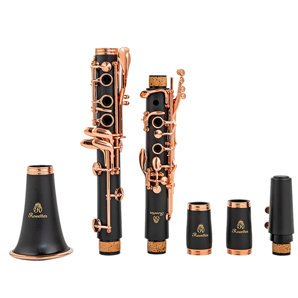 

Rowtter Bb Clarinet Lacquer Rose Gold 17 Keys Sib Klarnet Black Clarinete RCL-700NF