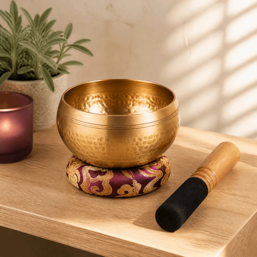 3pcs Durable Hand Hammered Singing Bowl Flat Bottom Bell Metal Sound Bowl 8cm Caliber Meditation Singing Bowl For Relaxation