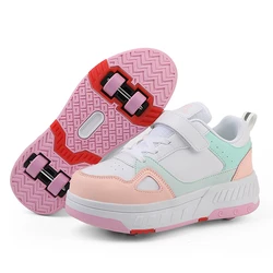 Girls' crazy walking shoes, girls' four wheels students, girls pulley shoes boys walking shoes boys deformed shoes with wheel