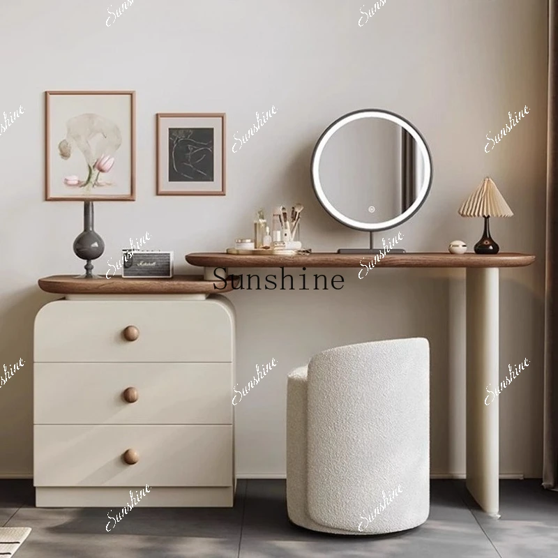 Medieval style walnut dresser small apartment bedroom with intelligent integrationH