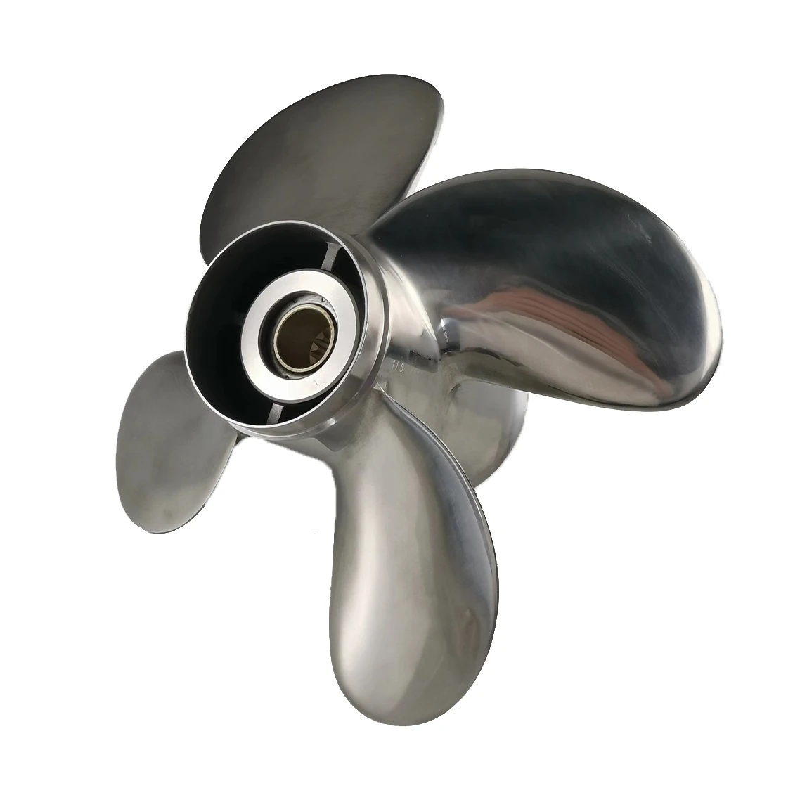New 10 5/8*11 Stainless Steel 4 Blades Marine Propeller Shaft for 35-60 HP Outboard Motors Boats and Ships