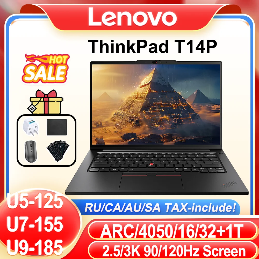 2024 Lenovo ThinkPad T14P U5/U7/U9 14.5inch 2.5/3K 90Hz/120Hz Screen