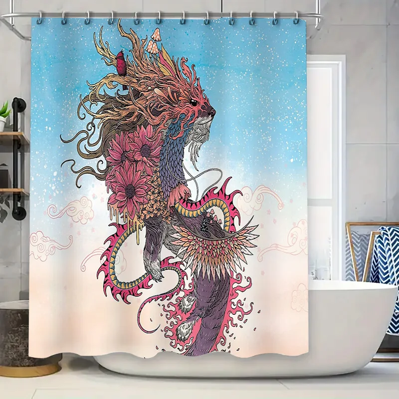 

Dragon Shower Curtain Gothic Fantasy Art Bathroom Decor Dark Home Decor Wall Hanging Tapestry Unique Design Cool Room Decor