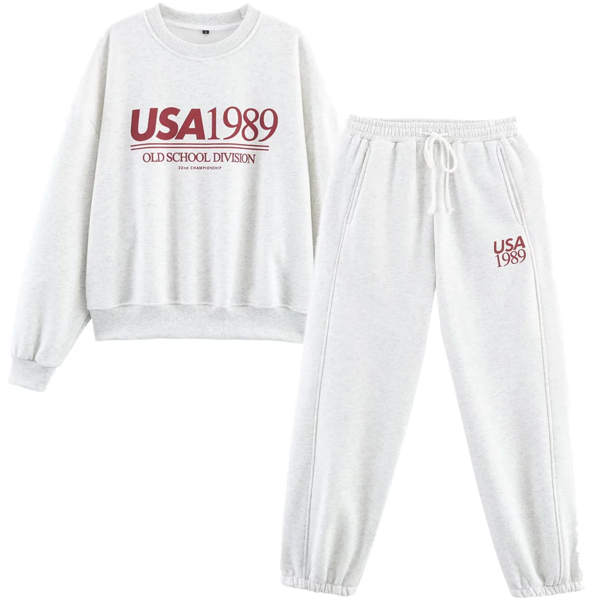 

Dave&Di Американская школьная команда в стиле ретро, топы с буквенным принтом, толстовка с круглым вырезом и штаны-шаровары, комплект женской одежды, комплект из двух предметов