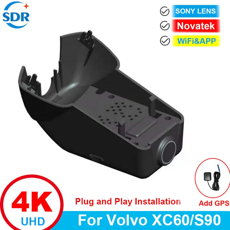 

4K Plug and Play WiFI Car DVR For VOLVO XC60/S90 2021 2022 2023 Wireless Dashcam For Volvo Built-in G-sensor GPS& APP Control