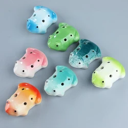 Ocarina 6 Hole Frog Small Ocarina Alto C Tone Beginner Ocarina Tourist Souvenir Teaching Toys Ceramic Pendant
