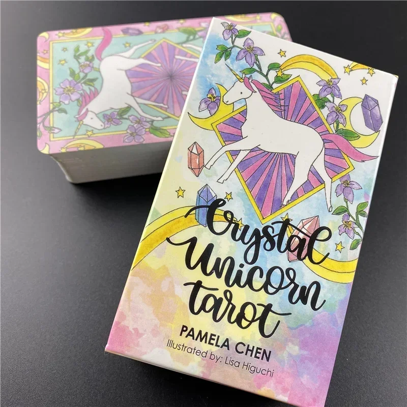 High Quality Crystal Unicorn Tarot Cards Family Holiday Party Playing Cards Deck Tarot Card Board Games