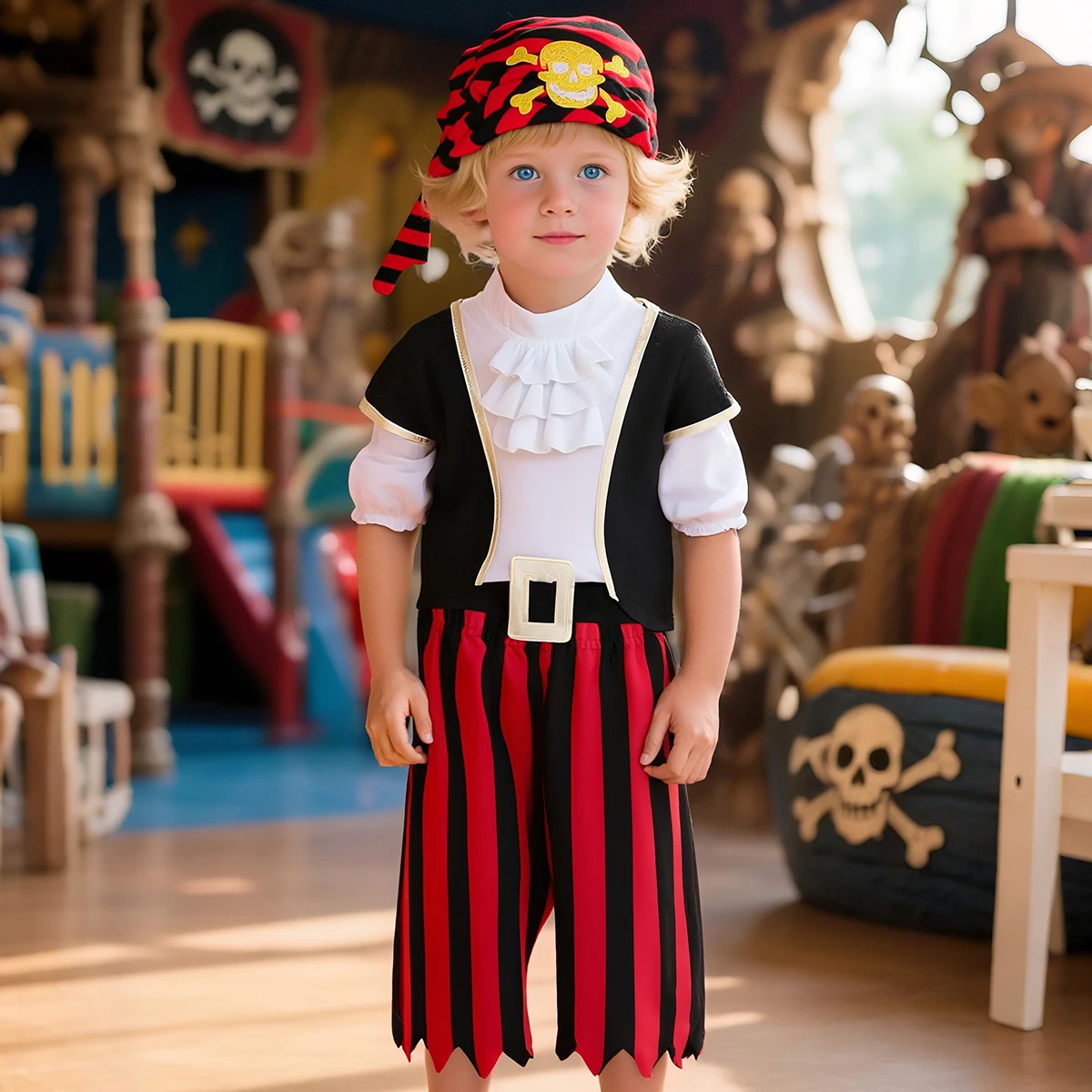 Pirate Costume for Baby Boys Halloween Outfit Toddler Carnival Costumes Kids Girls Pirate Captain Cosplay Dress Fancy Clothes