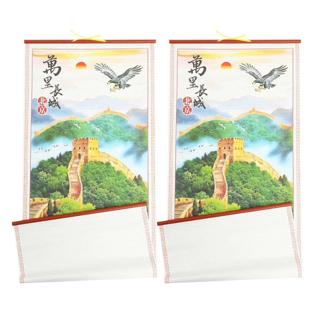 2Pcs 2025 Snake Wall Calendar Chinese Lunar Monthly Calendar Hanging Scroll Home Office Decoration Spring Festival Scrolls