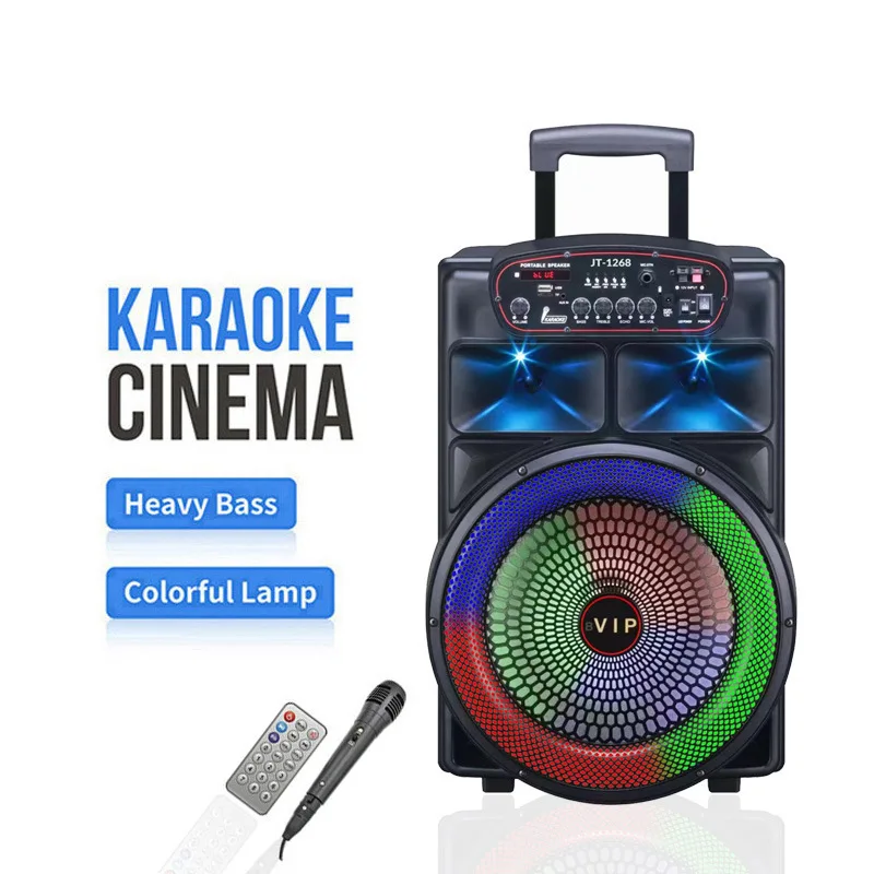Outdoor Square Dance Audio, Performer Home Karaoke Bluetooth Tie Rod Subwoofer Bluetooth Speaker With Wireless Microphone