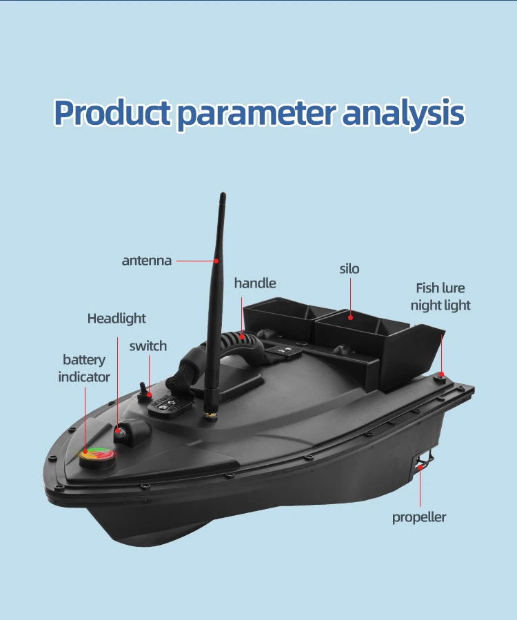 600M Remote Control Fishing Bait Boat with 4 Night Lights Dual Hopper Fixed Speed Cruise Smart RC Nesting Large Boat 16000mah