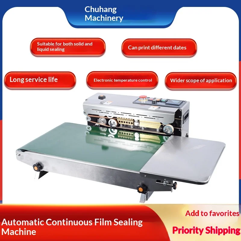 Automatic Continuous Sealing Machine for Commercial Rice Steamed Bread Dumplings fro zen Meat Fish Bags with Thin Film Packaging