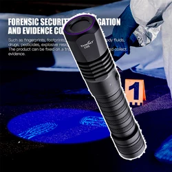 TANK007 UV365 NDT UV LED flashlight Crime scene traces, clues, blood, fingerprints, forensics, police, specialised.