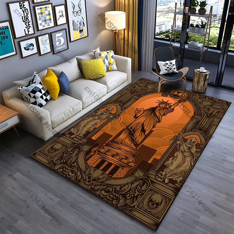 Liberty justice mortality gothic symbolism carpet Yoga living room room decor children's crawling mat doormat area rug
