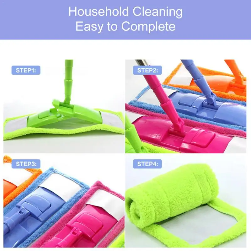 Coral Velvet Mop Cloth Head Thick Flat Mop Cloth Head Replacement Household Company Cleaning Mop Cloth Reusable