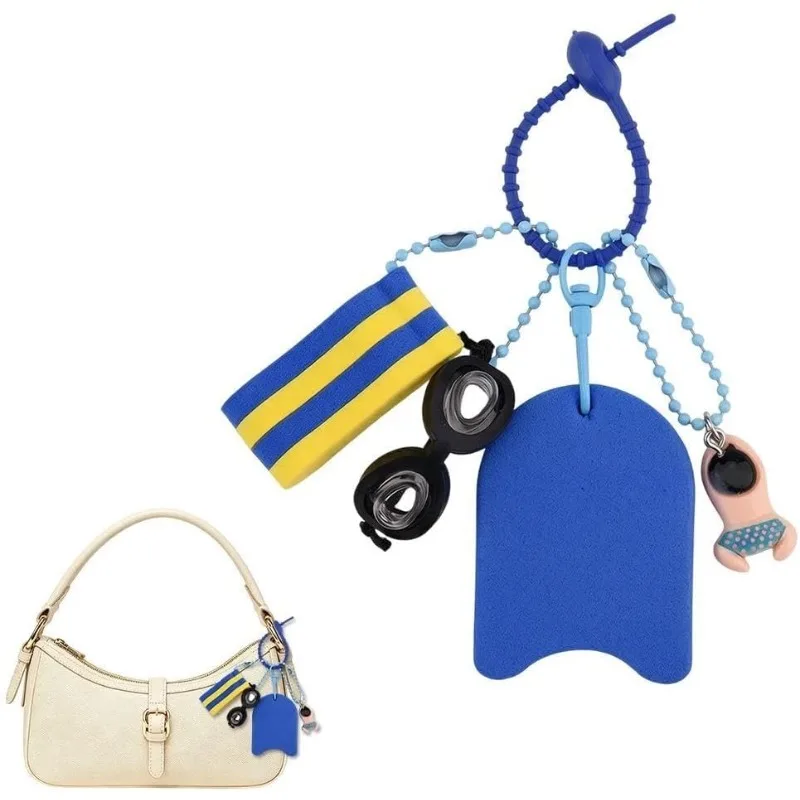 Pool Float Board Glasses Keyrings Pendant Charm Accessories GiftsCartoon Girls Boys Swimming Keychain Summer Swimming