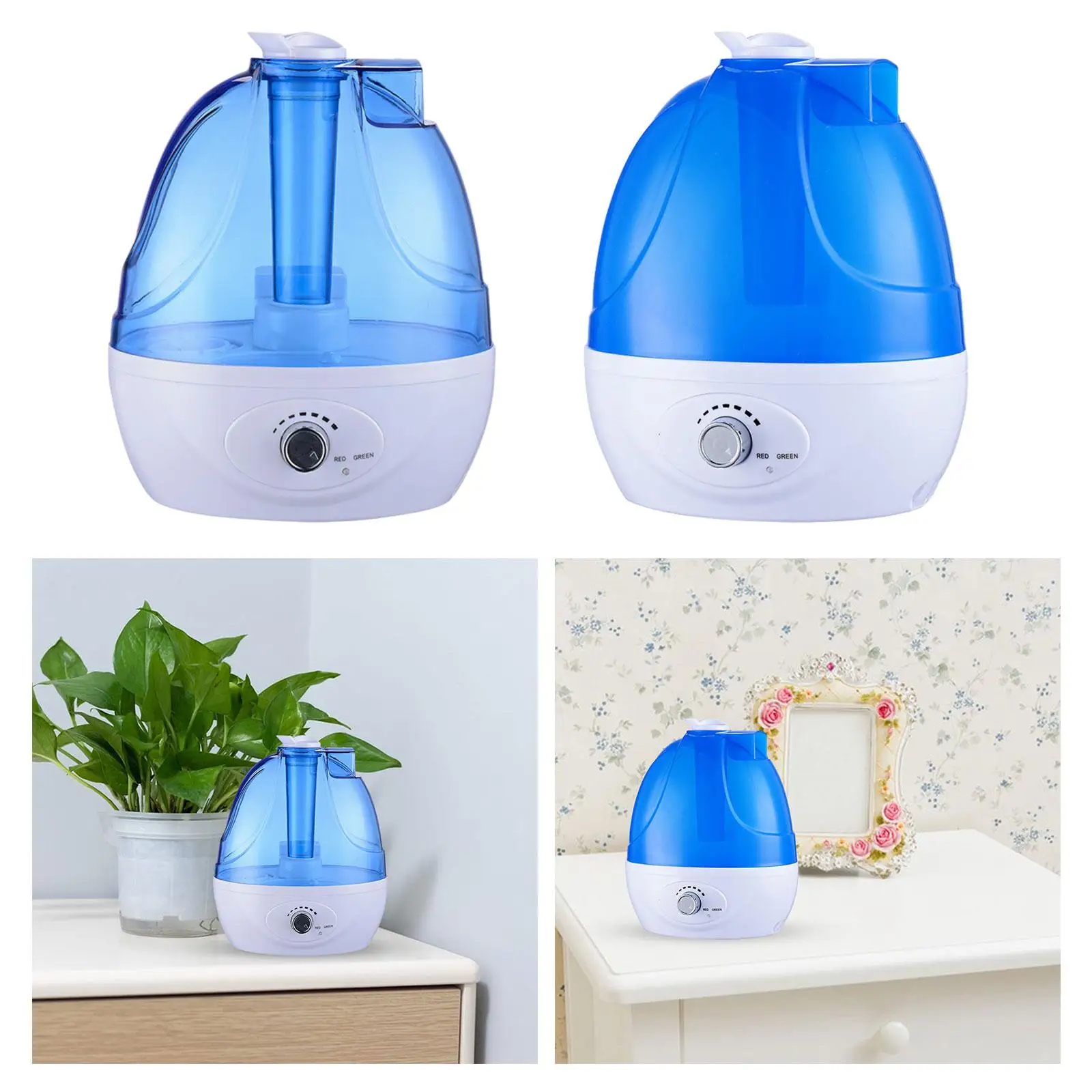 Ultrasonic Humidifier 2.5L Transparent for Baby Room Office Kids Nursery