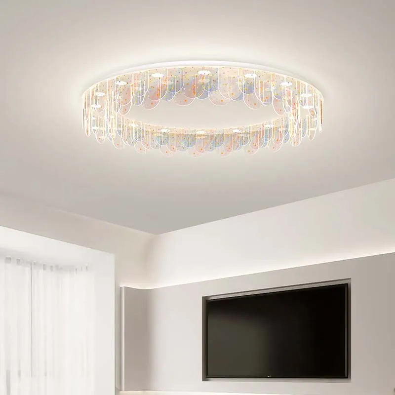 

Living Room Ceiling Lights Modern Simple Color LED Ceiling Lamp Bedroom Dining Room Lighting Fixtures With Remote Control