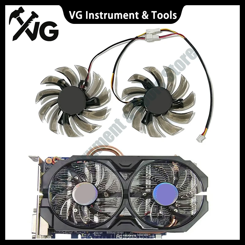 Ventilador de Resfriamento para GPU 75MM 3PIN T128010SM PLD08010S12H GV-N460 para Placas Gráficas Gigabyte GTX 460 465 560 Ti 580 650 750Ti