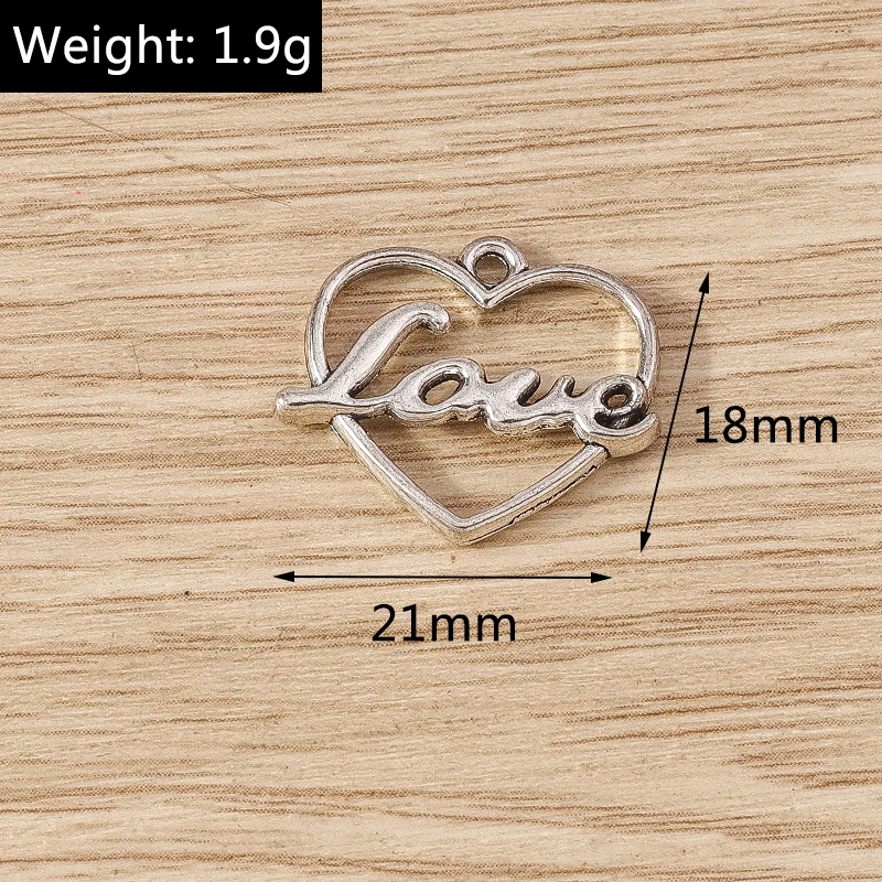 20 stücke 14x16mm niedlichen Gold Silber Farbe Legierung Liebe Herz Charms Anhänger für Schmuck Herstellung Ohrringe Halsketten Armbänder DIY Geschenke – Detail 6