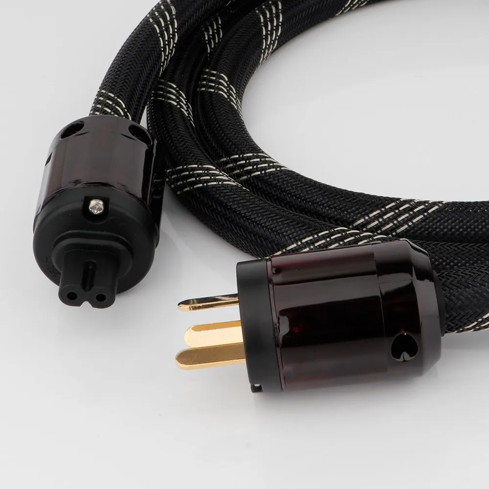 Hot Sell HI-End Pure copper US Power Cord Cable Audiophile Power Cord CableUS Plug With Figure 8 IEC C7 IEC Power Cable HIFI