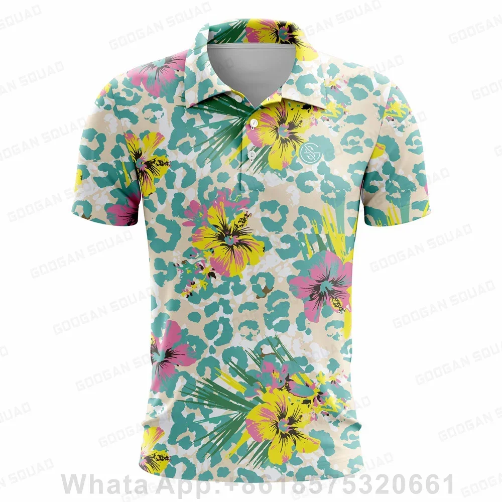 Googan Squad Mens Outdoor Golf Course Baseball Football Overalls Lapel T-shirt Short Sleeves Racing Polo Shirt Team Uniform 2023