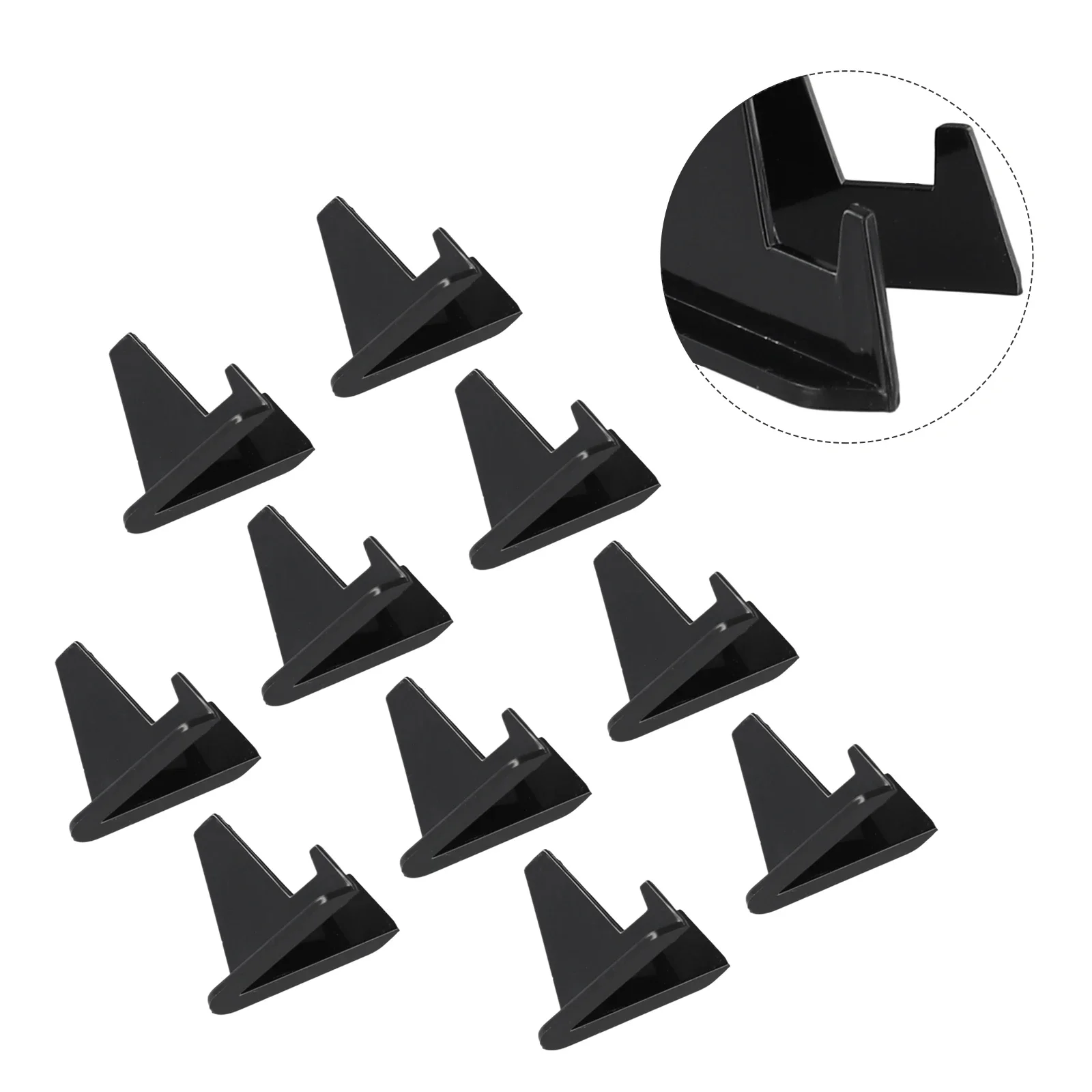 10PCS Black Acrylic Versatile Triangle Display Stand Commemorative Coin Display Stands Plate Storage Rack Home Supplies Decor