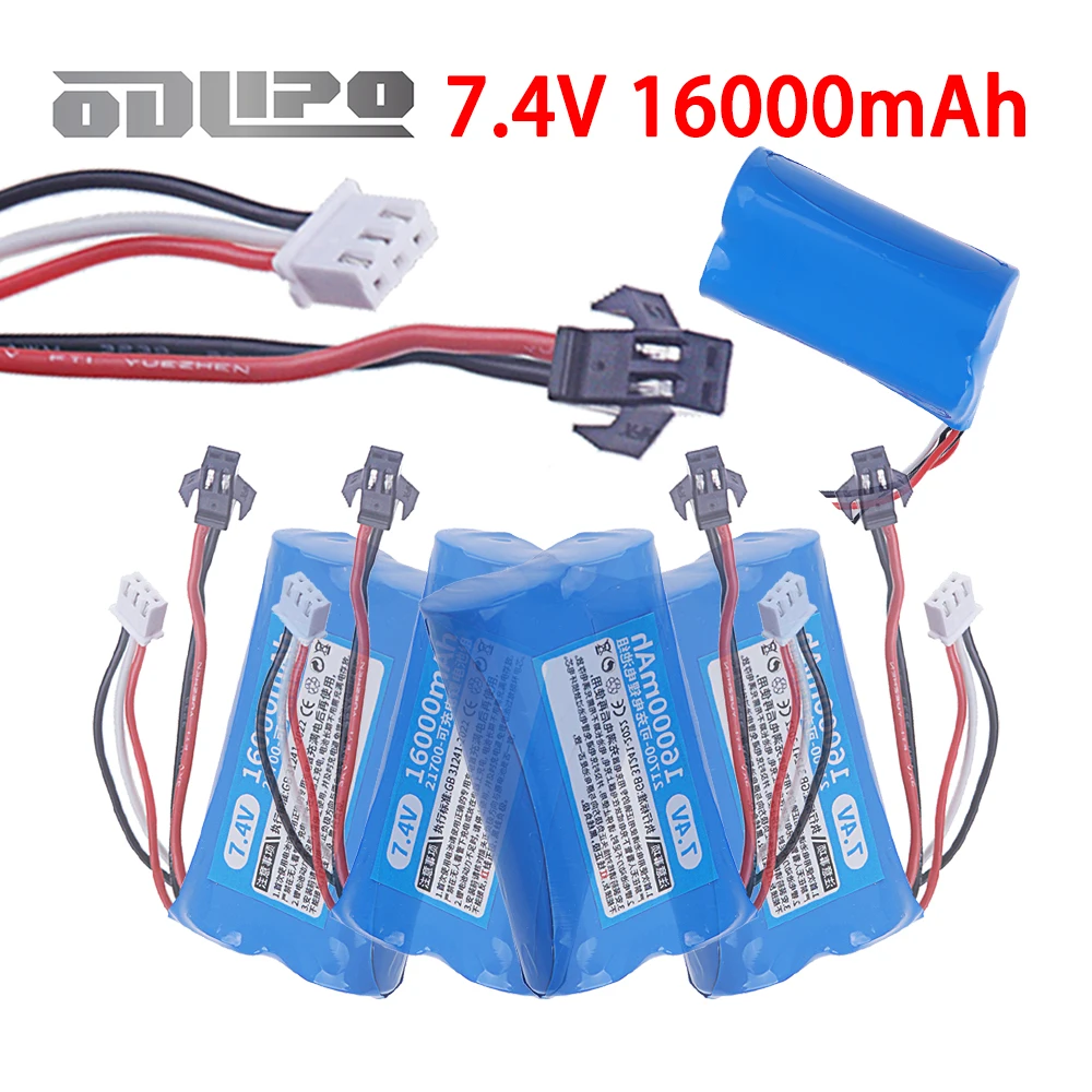 2026 Brand New 16000mAh 21700 7.4V Li-ion Batery With SM PLUG For RC Toys Helicopter Car Tanks Boats Parts 2S 7.4V Battery