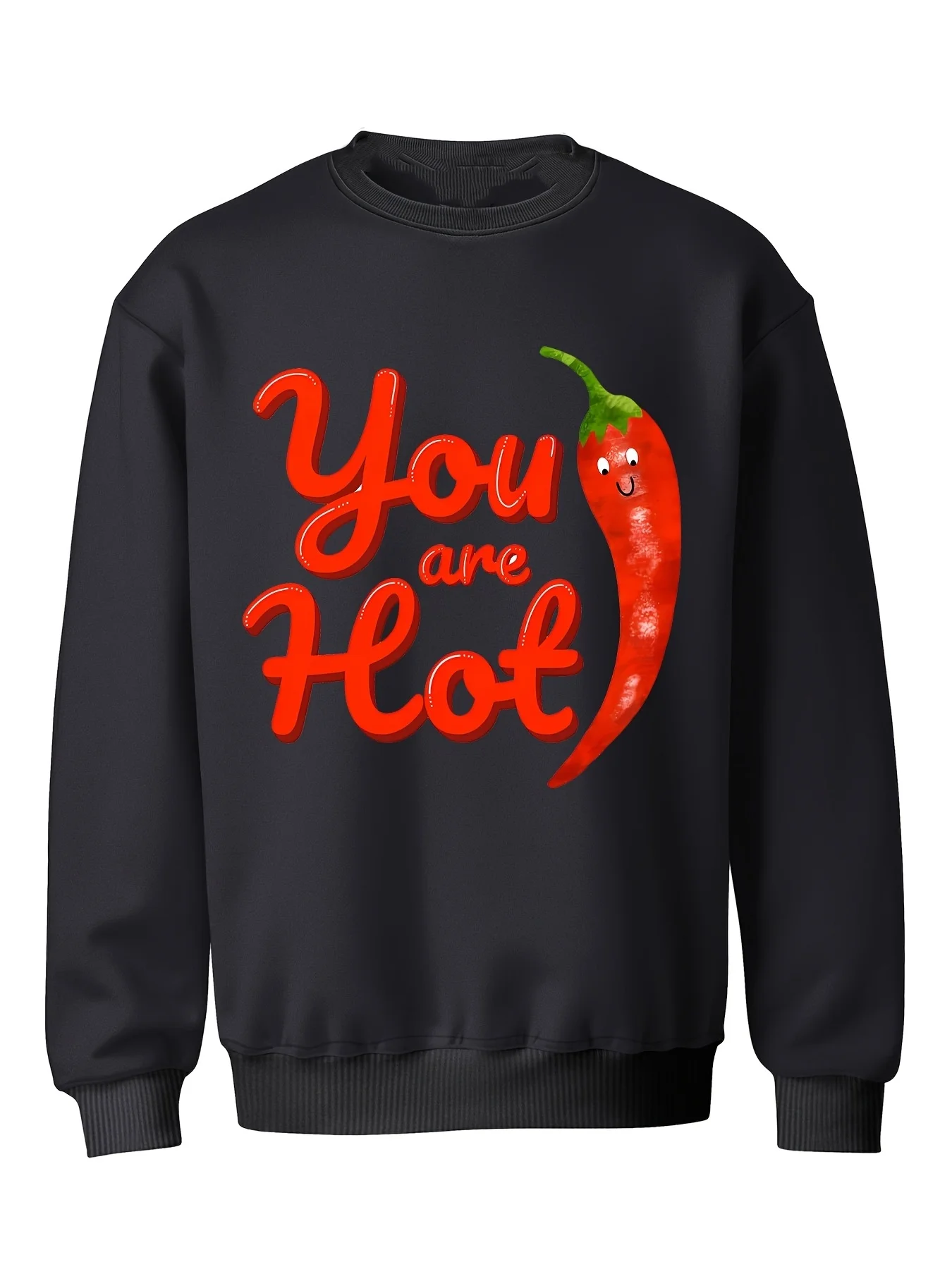 

Осенне-зимняя мужская и женская спортивная одежда с длинными рукавами и принтом чили, повседневная свободная уличная одежда