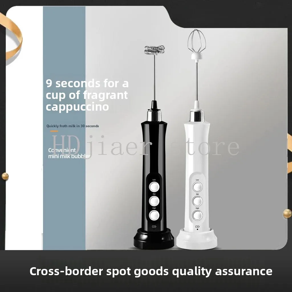 

New Style Coffee Milk Frother & Egg Beater – Home Use Milk Foaming & Mixing Stick, USB Rechargeable