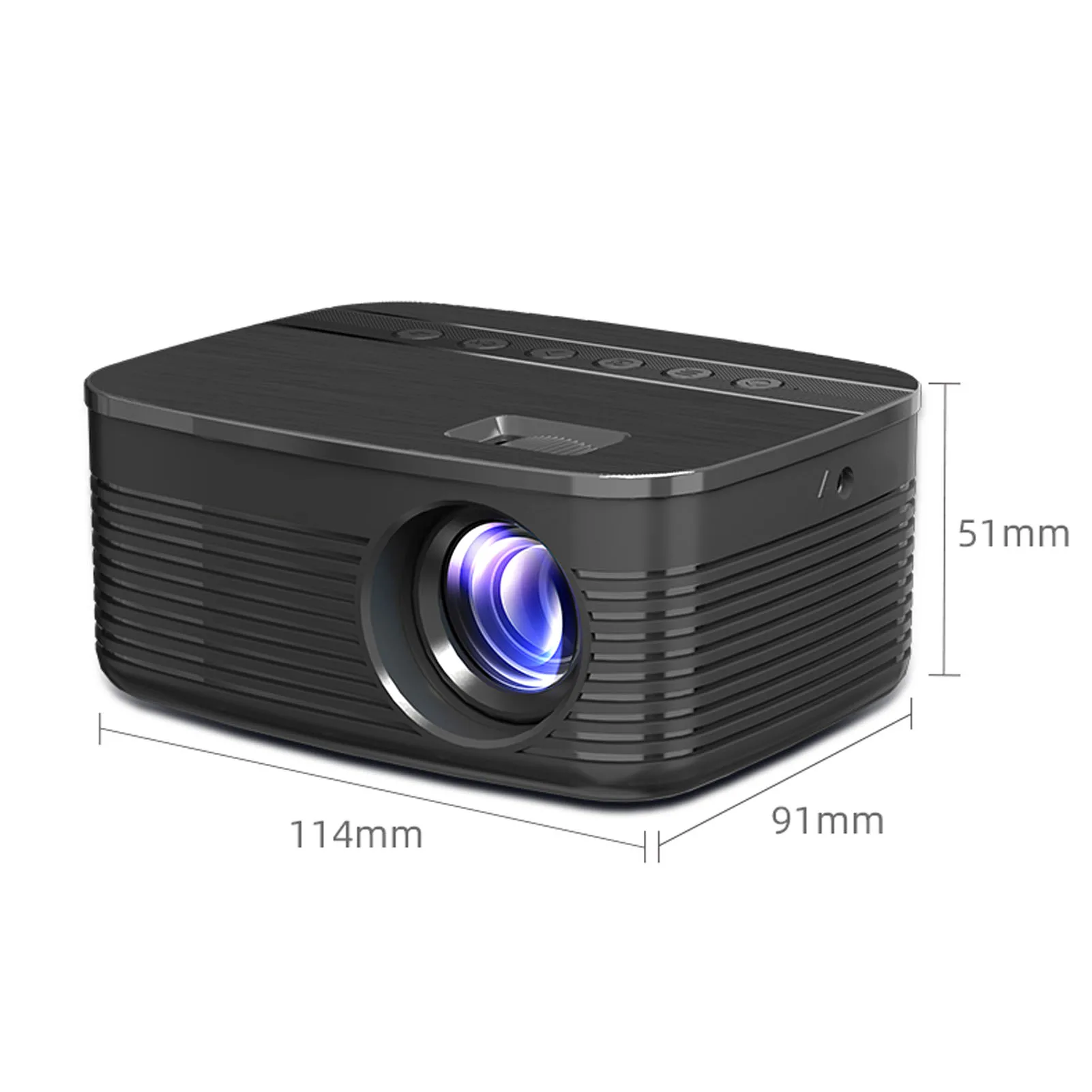 Videoprojektor 16 bis 110 Zoll, verstellbares Dual-Lüfter-Kühlsystem, USB 1080P HD-Projektor mit Fernbedienung für den Innenbereich