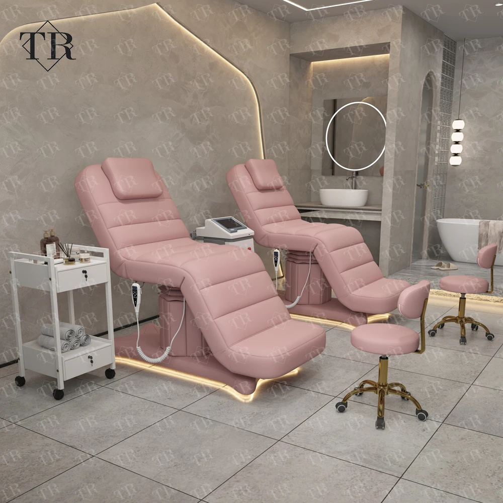 

Turri Pink Hydraulic Leather Electric Beauty Bed with 3 Motors for Spa Salon Clinic​