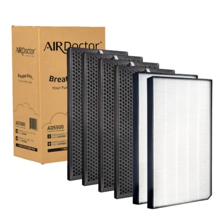 

Air purifier replacement filters: UltraHEPA and Carbon/VOC, white, ultra-fine particle and odor removal