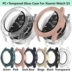 Protective Case For Xiaomi Watch S3 Shell Cover Tempered Glass Film And Hard PC For Mi Watch S3 Screen Protector Accessories
