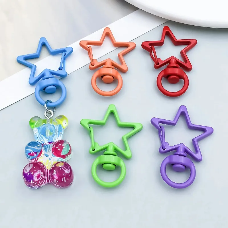 1-100pcs Star Metal Snap Hook Colors Keychain Lobster Clasp Hooks Buckle Bag Chain Connector for DIY Jewelry Making Accessories