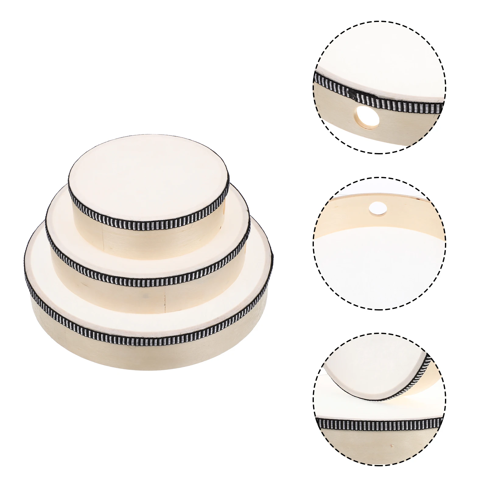 

3pcs Hand Drum Tambourines 8 Inch Kids Musical Instruments Toys Safe Healthy Material Home School Education Plaything
