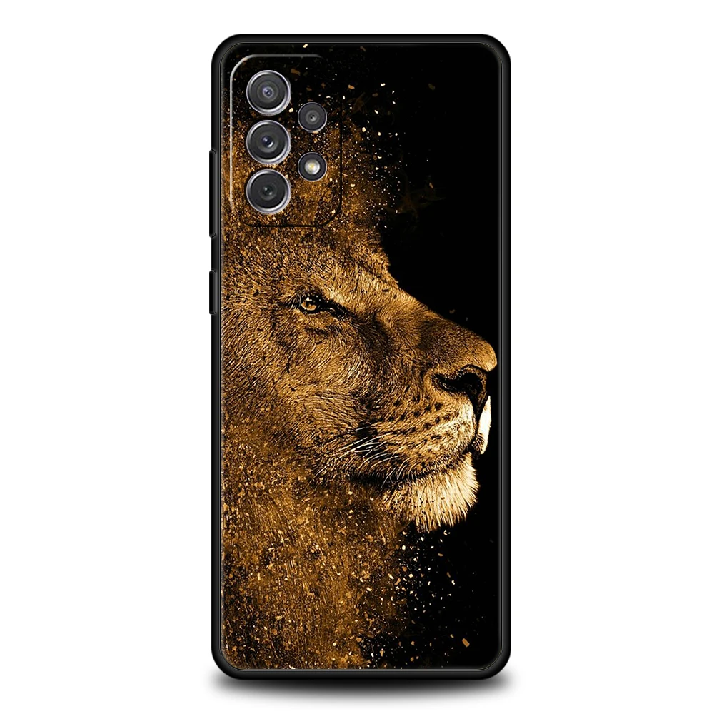 Lion Alpha Male Cub Phone Case for Samsung Galaxy A14 A54 A34 A51 A71 A72 A73 A32 A52 A52S A01 A11 A21S A31 A41 5G Soft Shell