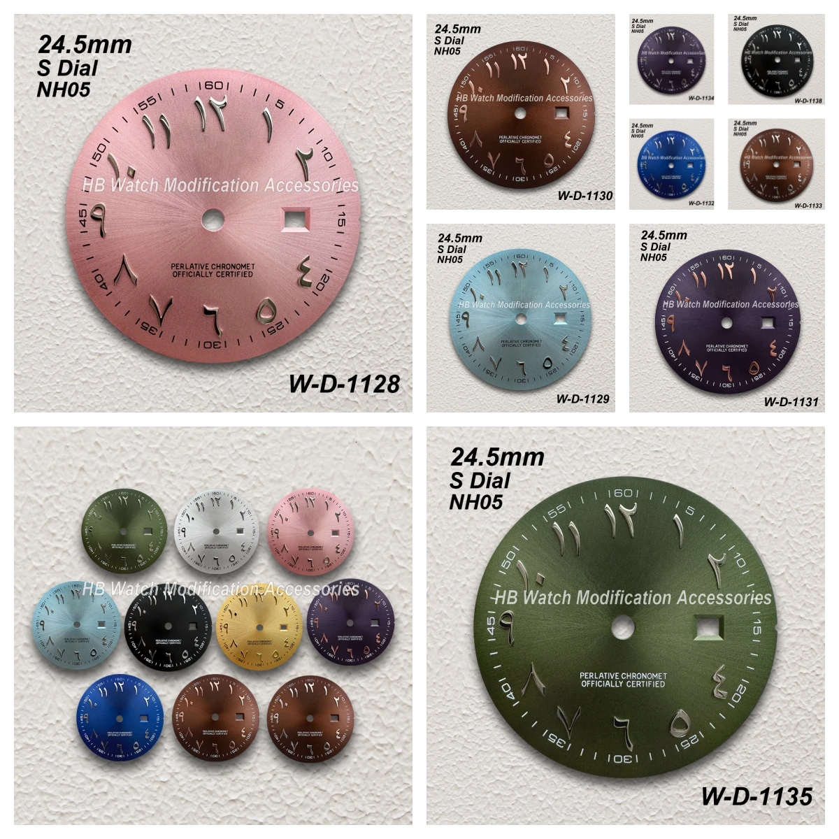 

24.5mm S Logo Arab Dial Fit NH05 Japanese Automatic Movement Sunburst Ladies High Quality Watch Modification Accessories