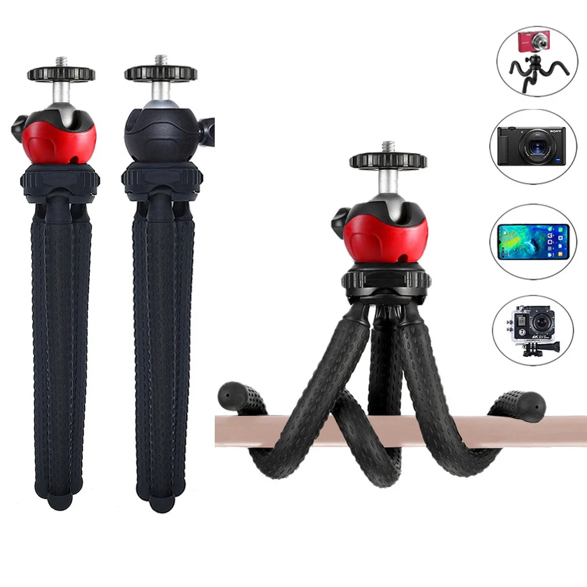 Octopus Tripod For IPhone DSLR Camera Portable Desktop Tripod Mobile Phone Holder Camera With Universal 1/4 Screw Selfie Stick